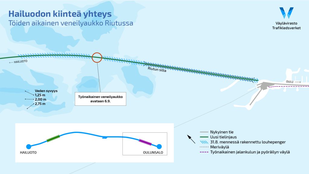 Karttakuva siltatyömaasta.