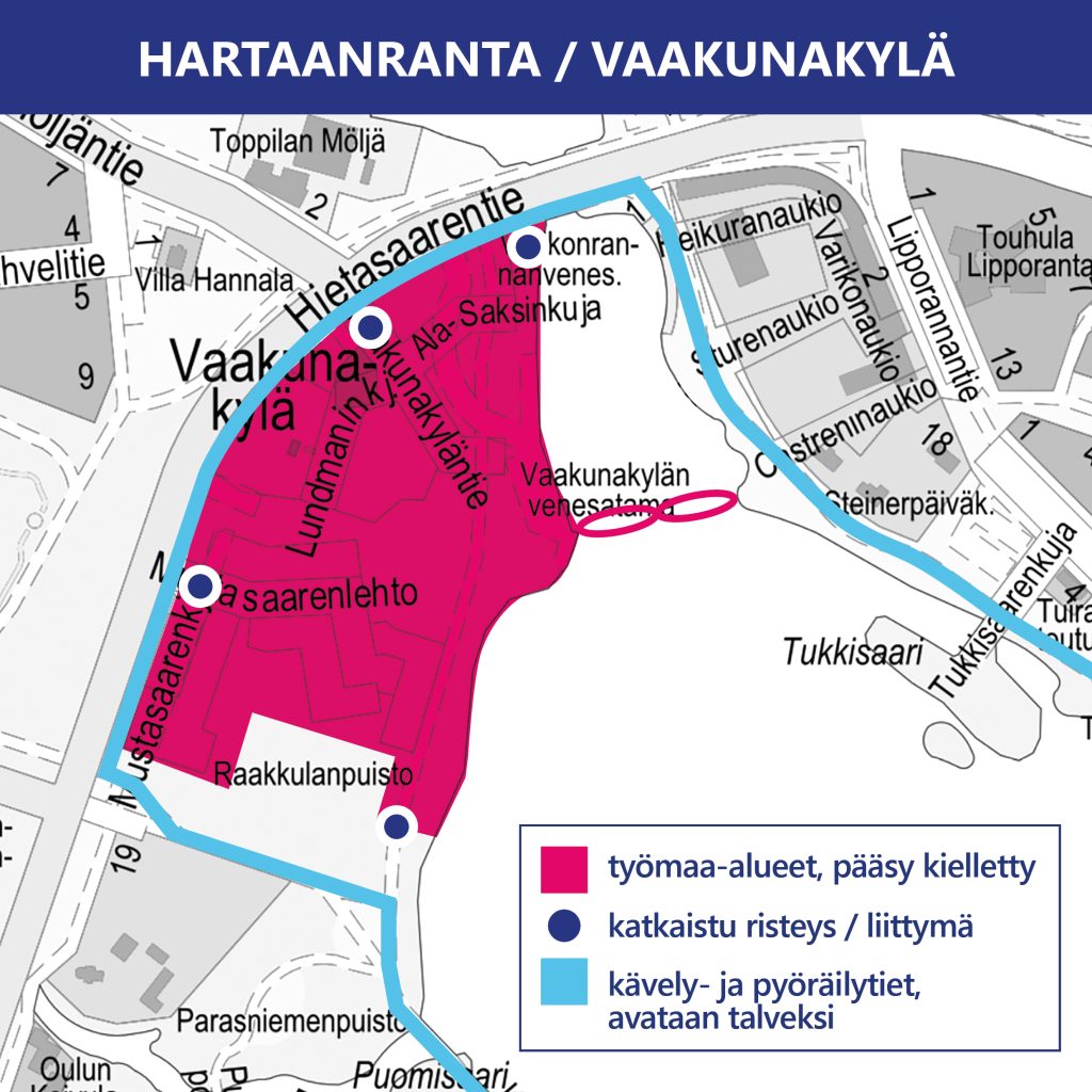 Karttakuva liikennejärjestelyistä.